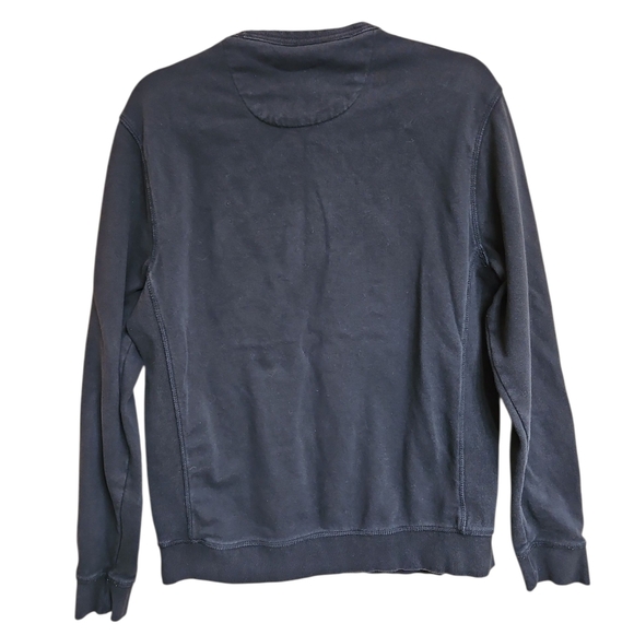 Penguin Original Sticker Pete Crew Neck Fleece Navy Blue Sweatshirt Sz M Mens - Picture 2 of 6